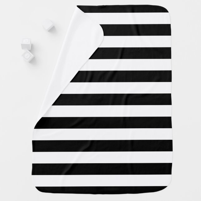 Black and White Stripes Baby Blanket (In Situ)