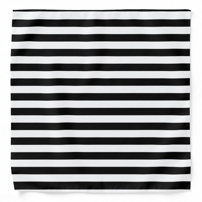Black and White Stripes Bandana (Front)
