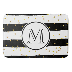 Black and White Stripes Bath Mat