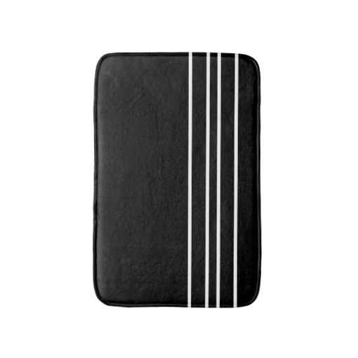 Black and white stripes bathroom bath mat Zazzle
