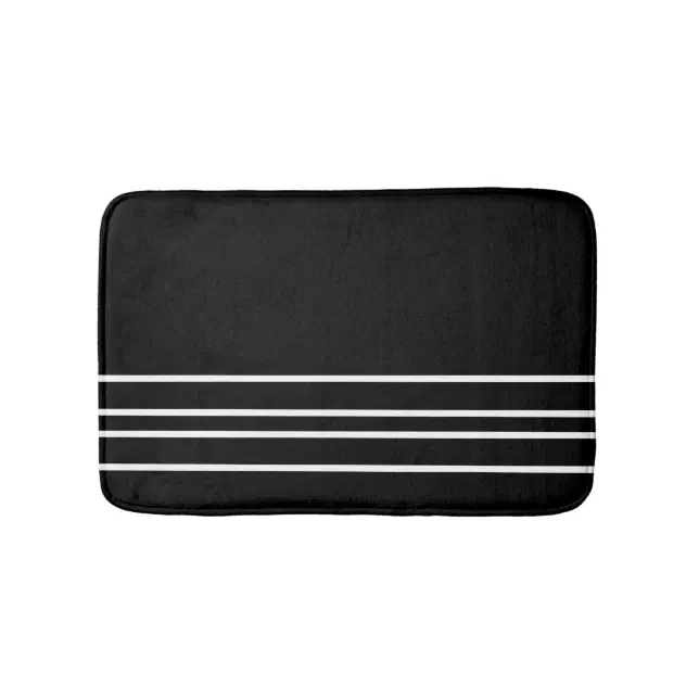 Black and white stripes bathroom bath mat Zazzle