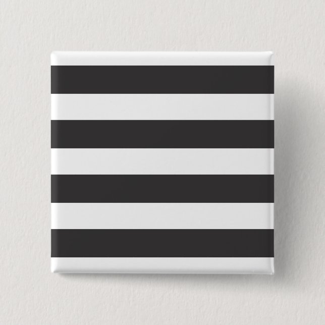 Black and White Stripes Button Badge (Front)