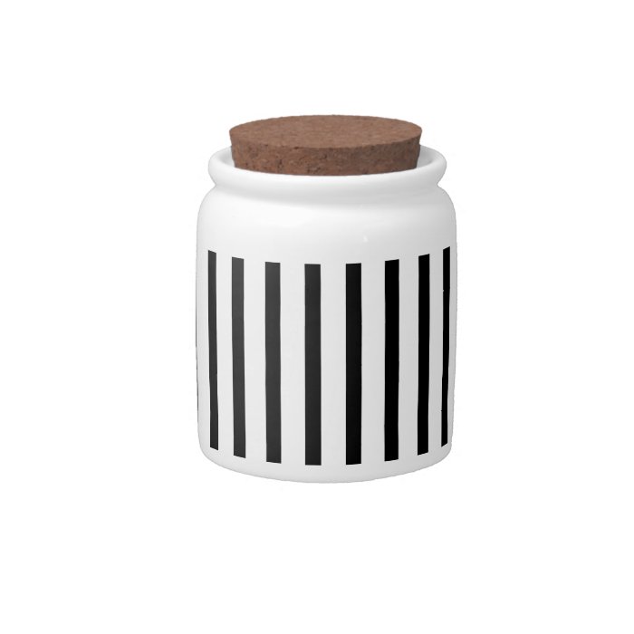 Black and White Stripes Candy Jar