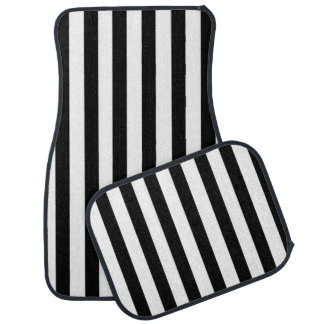 Black and white stripes  car floor mat