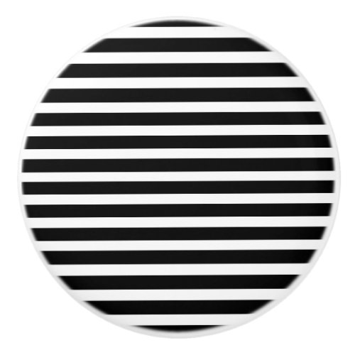 Black and White Stripes Ceramic Knob
