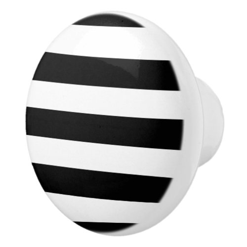Black and white Stripes Ceramic Knob