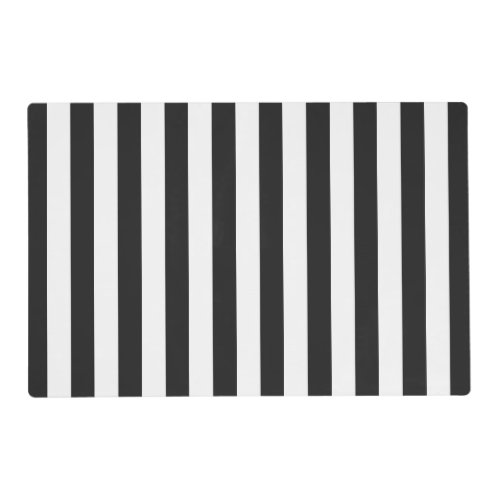 Black and White Stripes Custom Color Placemat