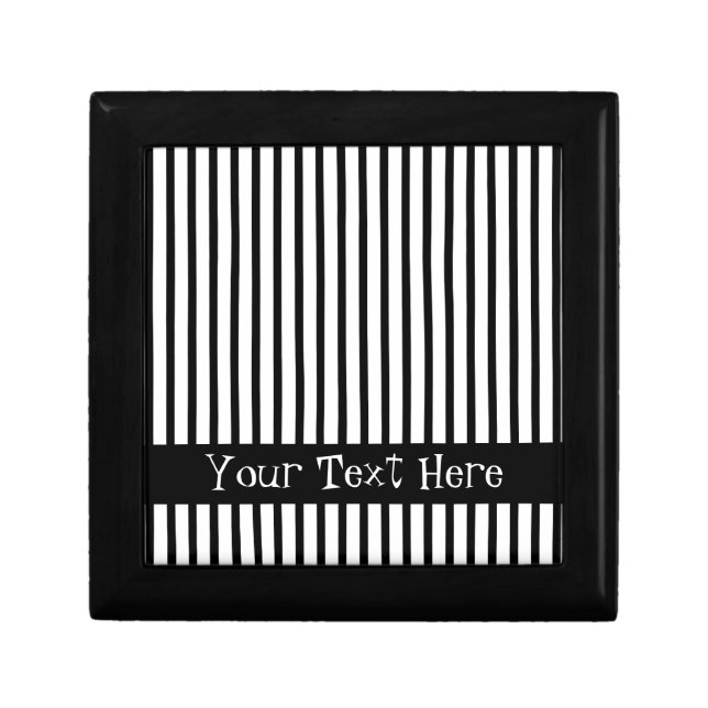 Black and White Stripes Customizable Gift Box (Front)