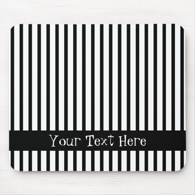 Black and White Stripes Customizable Mouse Pad (Front)