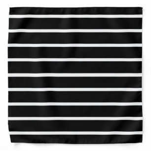 Black and White Stripes Design Bandana