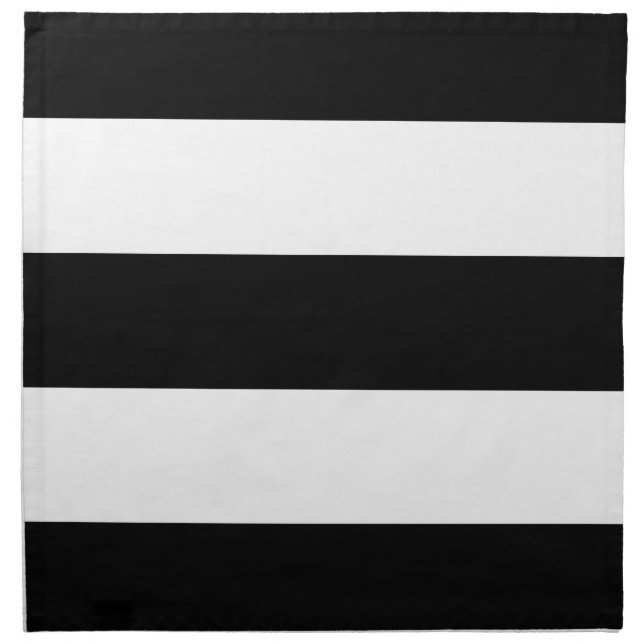 Black and White Stripes Design Cloth Napkin (Front)