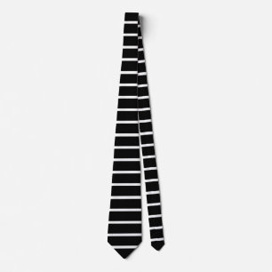 Black and White Stripes Design Neck Tie