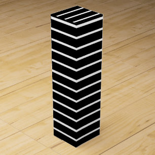 Black and White Stripes Design Wine Box
