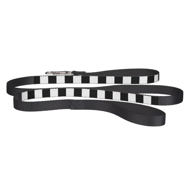 Black and White Stripes Dog Leash (Full)