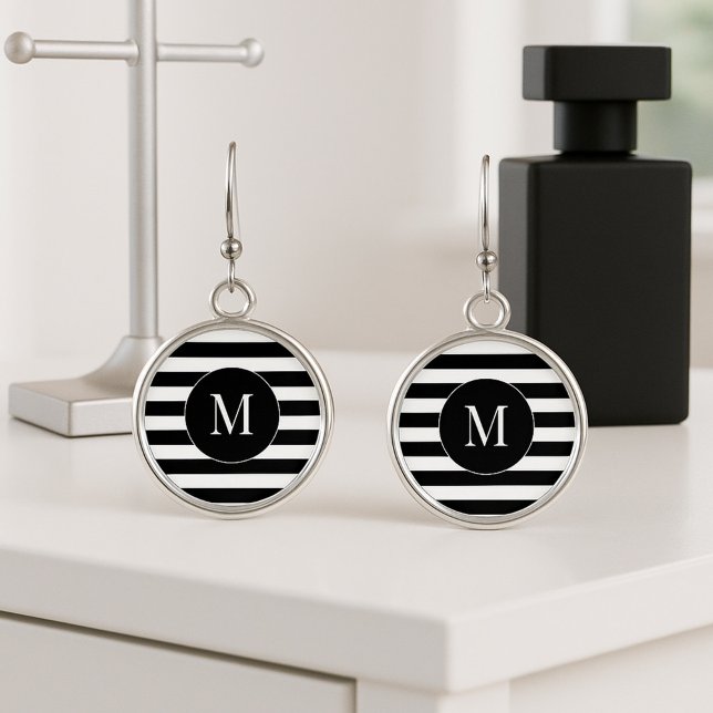 Black and White Stripes Earrings (Creator Uploaded)