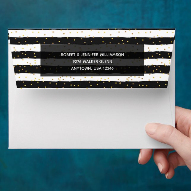 Black and White Stripes Envelope (Hand)