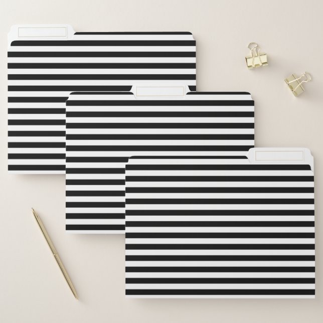 Black and White Stripes File Folder (Set)