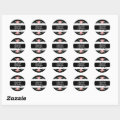 Black and White Stripes Floral Wedding Classic Round Sticker | Zazzle