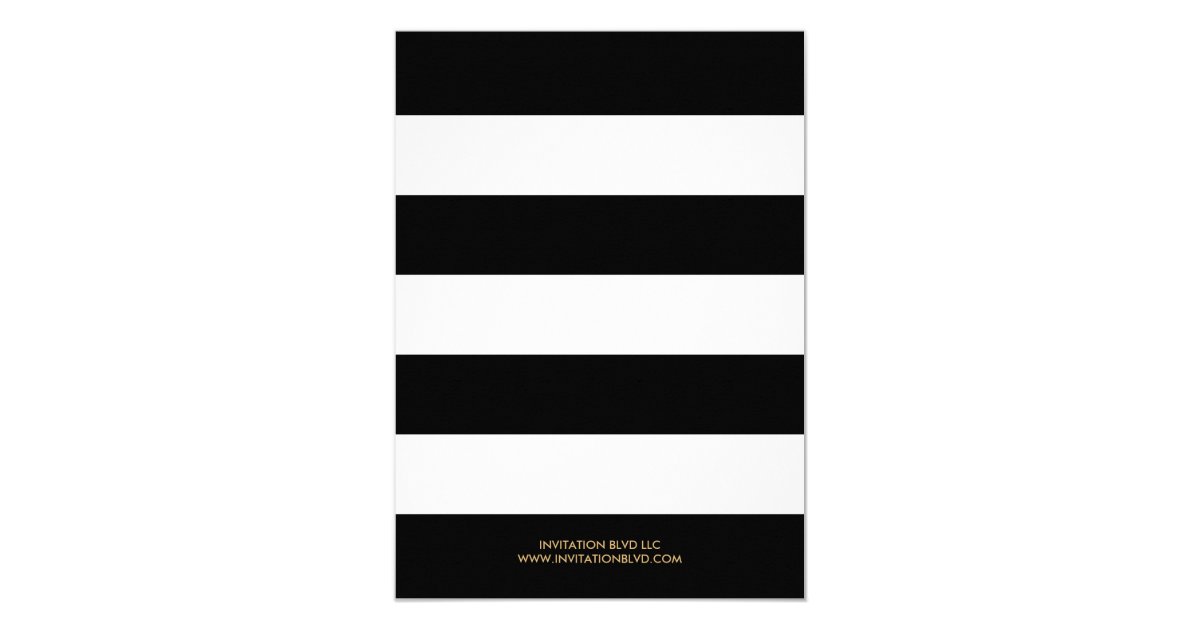Black and White Stripes Gold Glitter Bridal Shower Card | Zazzle