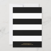 Black and White Stripes Gold Glitter Bridal Shower Invitation (Back)