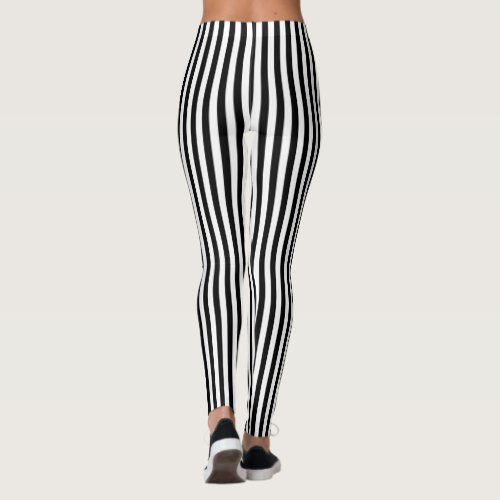 Black and White Stripes Leggings