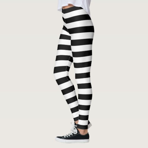 Black and White Stripes Leggings