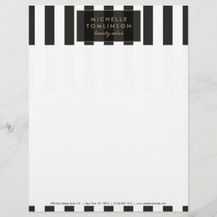 Black and White Stripes Letterhead