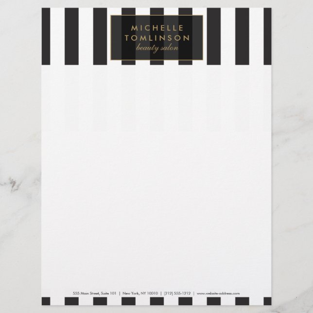 Black and White Stripes Letterhead (Front)