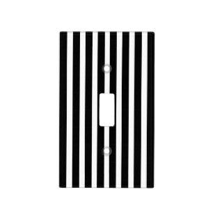Black and White Stripes Light Switch Cover