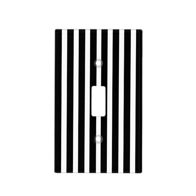Black and White Stripes Light Switch Cover (Front)
