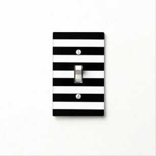 Black and White Stripes - Light Switch Cover