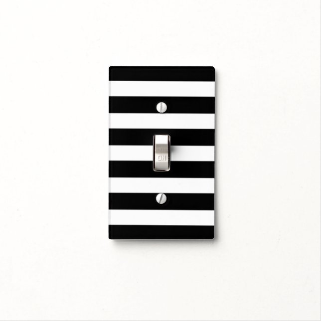 Black and White Stripes - Light Switch Cover (In Situ)