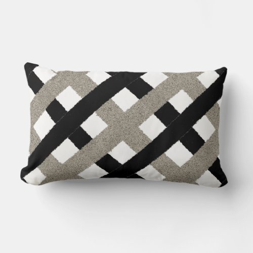 Black and White Stripes Lumbar Pillow