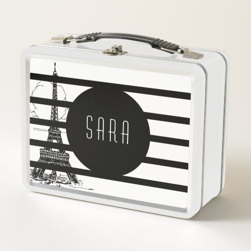 Black and White stripes Lunchbox