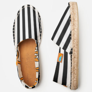 Black And White Stripes Mens Espadrilles Shoes