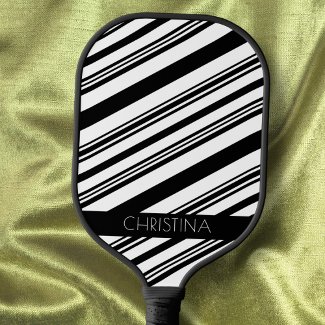 Black and White Stripes Minimal Simple Custom Name