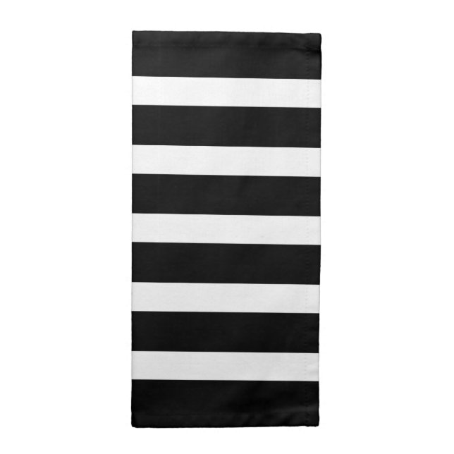 Black And White Stripes Modern Geometric Pattern Napkin (Half Fold)