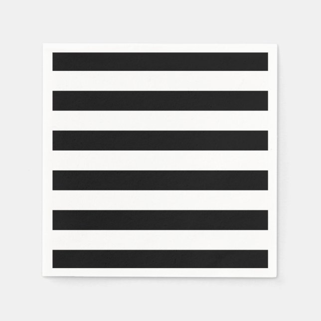 Black and white stripes. Modern Halloween party Napkins (Front)