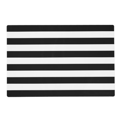 Black and white stripes Modern Halloween pattern Placemat