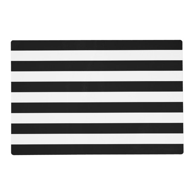 Black and white stripes. Modern Halloween pattern Placemat (Front)