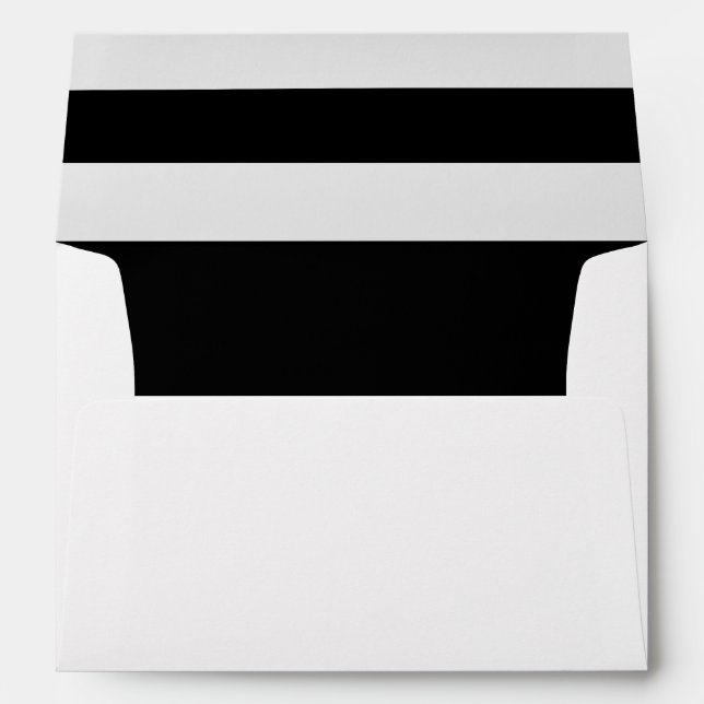 Black and White Stripes Modern Wedding Envelope (Back (Bottom))
