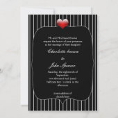 Black and White Stripes Modern Wedding Invitation (Back)
