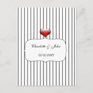 Black and White Stripes Modern Wedding Invitation Postcard