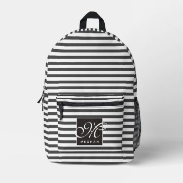 Black and White Stripes - Monogrammed