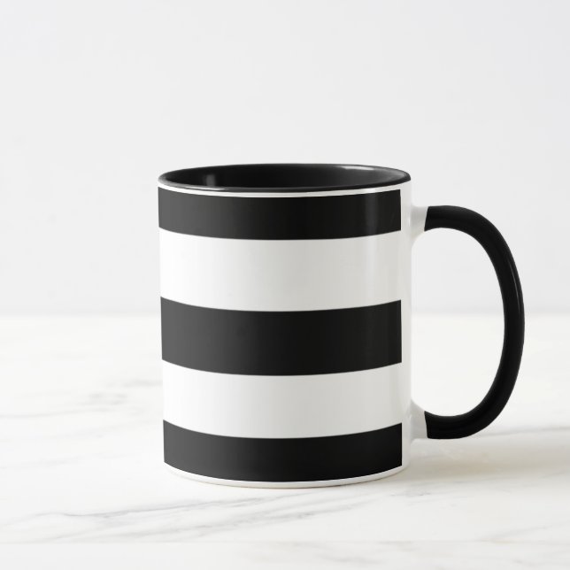 Black and White Stripes Mug (Right)