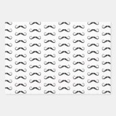 Black and White Stripes Mustaches Wrapping Paper Sheets (Front 2)