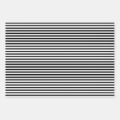 Black and White Stripes Mustaches Wrapping Paper Sheets (Front)