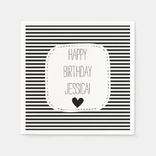 Black and White Stripes Napkins