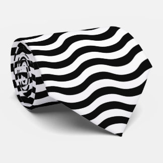 Black And White Stripes Neck Tie