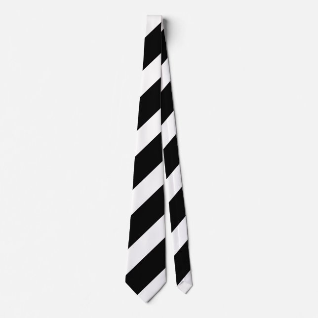 Black and White Stripes Neck Tie (Front)